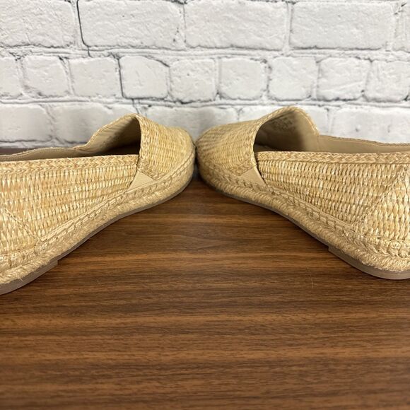 J McLaughlin Shira Raffia Espadrilles Woven Slide On Shoes Flats Beige Size 7 - Picture 10 of 13